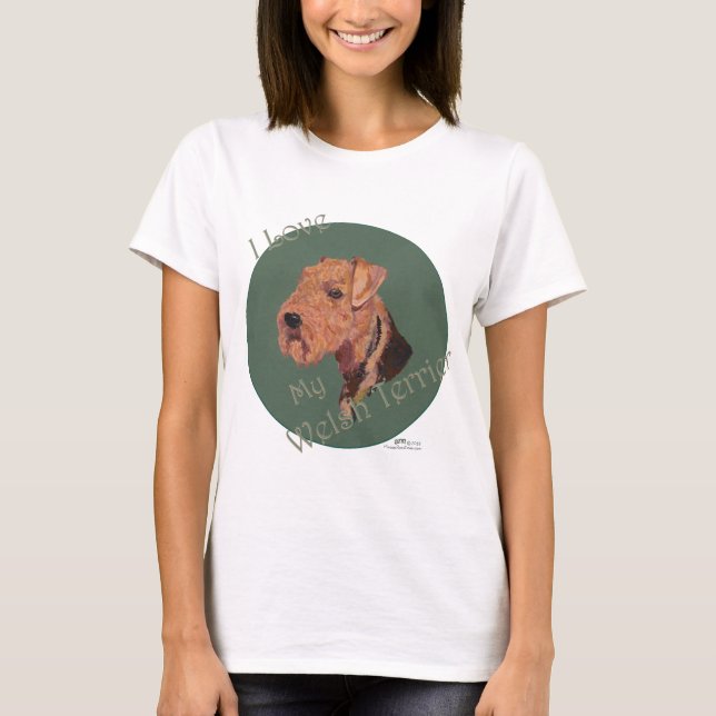 Welsh Terrier Kärlek T Shirt (Framsida)