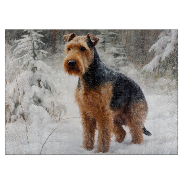Welsh Terrier Låt Det Snö Jul  (Framsidan)
