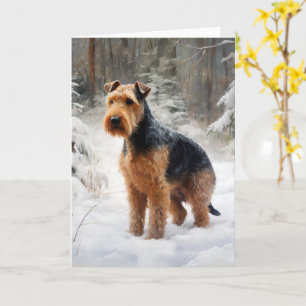 Welsh Terrier Låt det snöa jul Kort
