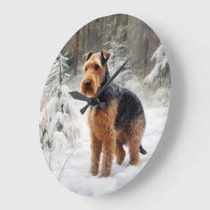 Welsh Terrier Låt det snöa Jul Stor Klocka