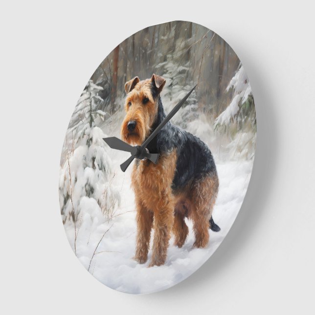 Welsh Terrier Låt det snöa jul Stor Klocka (Vinkel)