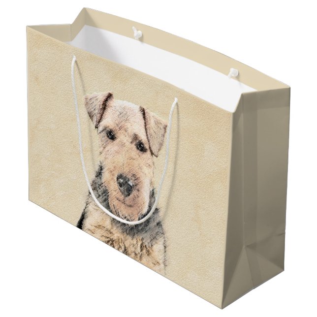 Welsh Terrier-målning - Cute Original Hund Art (Baksidan Vinklad)
