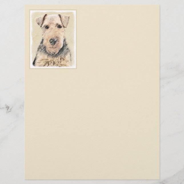 Welsh Terrier-målning - Cute Original Hund Art (Framsida)