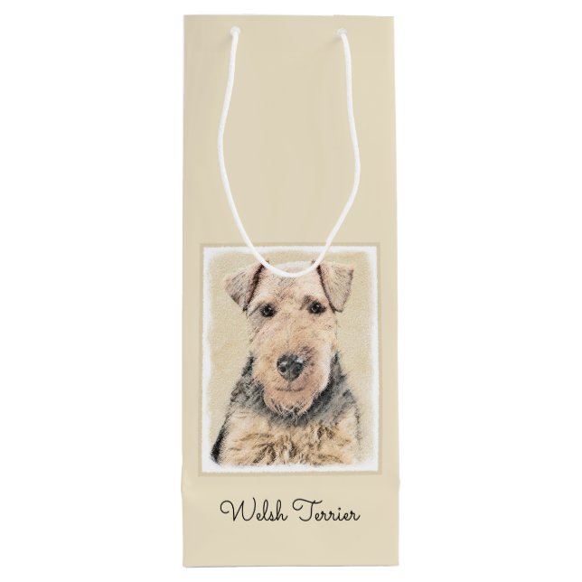 Welsh Terrier-målning - Cute Original Hund Art (Baksidan)
