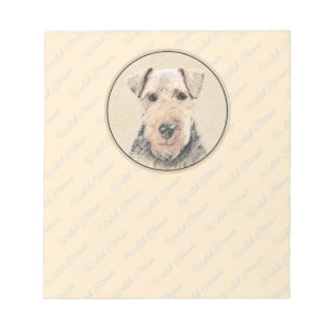 Welsh Terrier-målning - Cute Original Hund Art Anteckningsblock