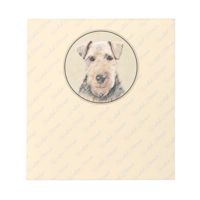 Welsh Terrier-målning - Cute Original Hund Art Anteckningsblock (Framsida)