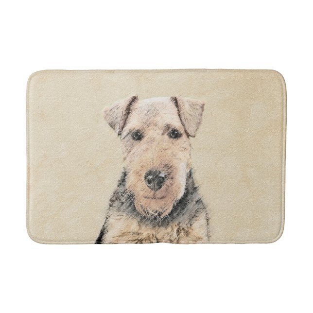 Welsh Terrier-målning - Cute Original Hund Art Badrumsmatta (Framsidan)