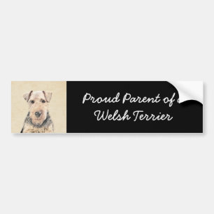 Welsh Terrier-målning - Cute Original Hund Art Bildekal