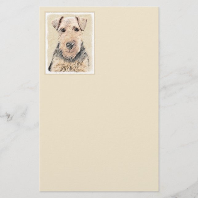 Welsh Terrier-målning - Cute Original Hund Art Brevpapper (Framsida)