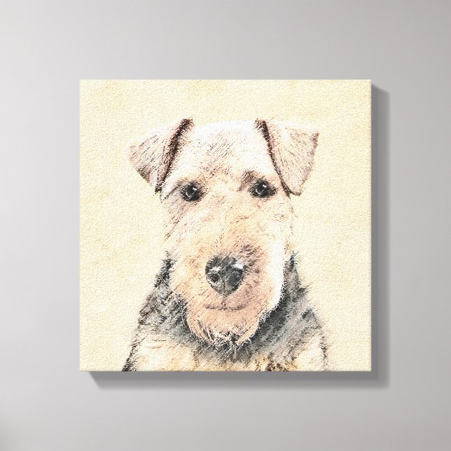 Welsh Terrier-målning - Cute Original Hund Art Canvastryck (Framsida)