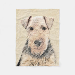 Welsh Terrier-målning - Cute Original Hund Art Fleecefilt