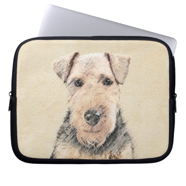 Welsh Terrier-målning - Cute Original Hund Art Laptop Fodral (Framsidan)