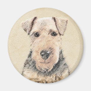 Welsh Terrier-målning - Cute Original Hund Art Magnet