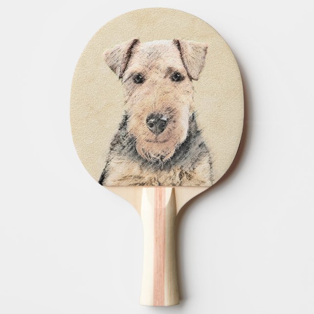 Welsh Terrier-målning - Cute Original Hund Art Pingisracket (Framsidan)
