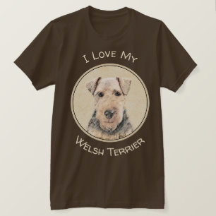 Welsh Terrier-målning - Cute Original Hund Art T Shirt