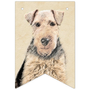 Welsh Terrier-målning - Cute Original Hund Art Vimplar