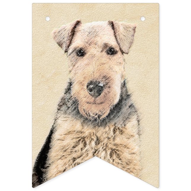 Welsh Terrier-målning - Cute Original Hund Art Vimplar (Första flaggan)