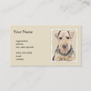 Welsh Terrier-målning - Cute Original Hund Art Visitkort