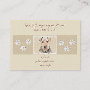 Welsh Terrier-målning - Cute Original Hund Art Visitkort