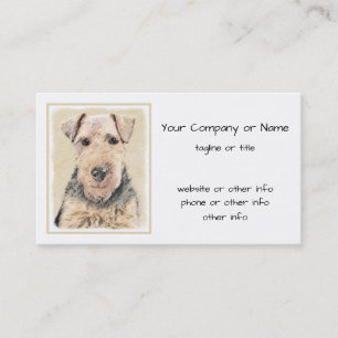 Welsh Terrier-målning - Cute Original Hund Art Visitkort