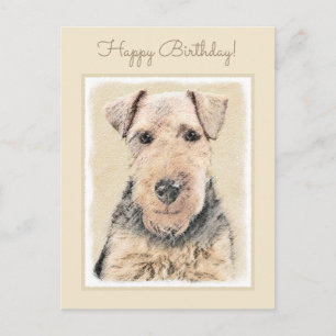 Welsh Terrier-målning - Cute Original Hund Art Vykort
