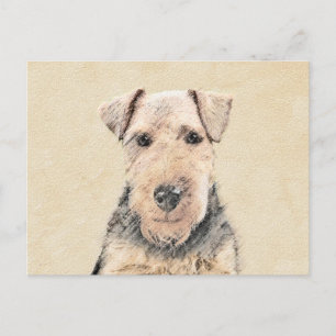 Welsh Terrier-målning - Cute Original Hund Art Vykort