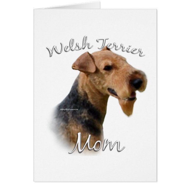 Welsh Terrier Mamma 2 Hälsningskort (Framsidan)