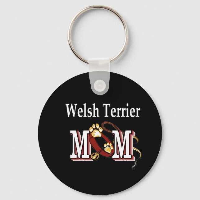 Welsh Terrier Mamma Gifts Nyckelring (Framsida)