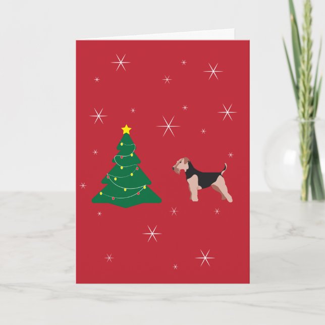 Welsh Terrier Red jul Card Kort (Framsida)