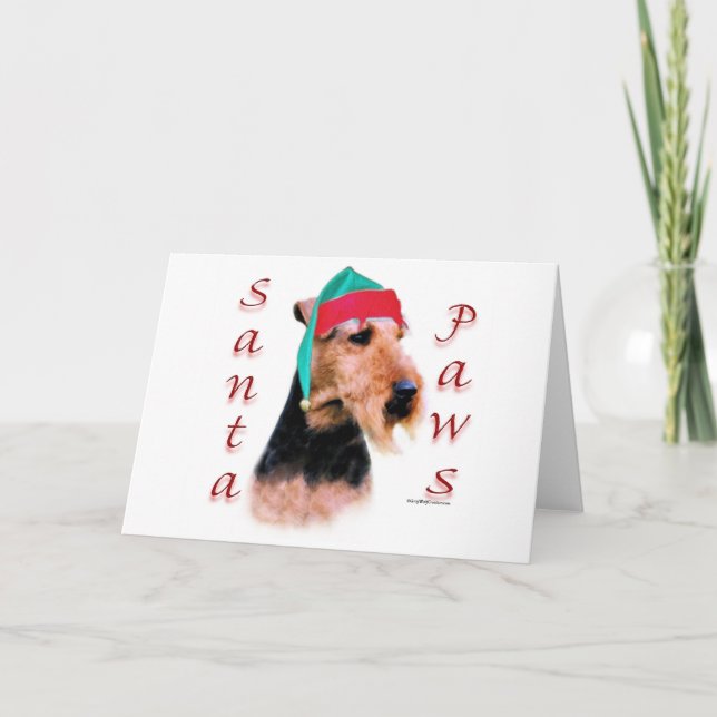 Welsh Terrier Santa Tassar Helgkort (Framsida)