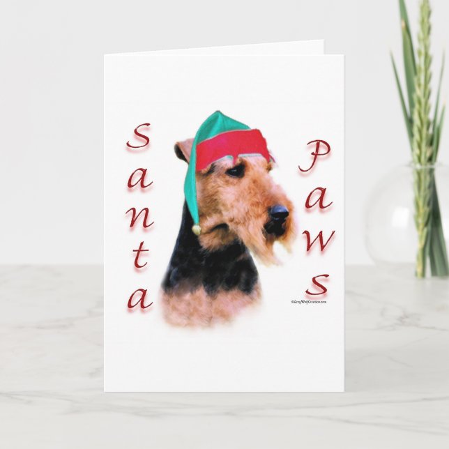 Welsh Terrier Santa Tassar Helgkort (Framsida)