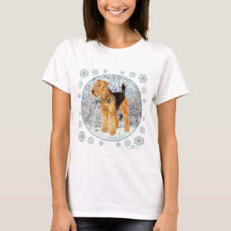 Welsh Terrier Snöflingor T Shirt