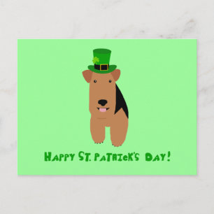 Welsh Terrier St. Patrick's Day Postcard Vykort