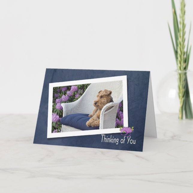 Welsh Terrier tänker på dig Kort (Framsida)