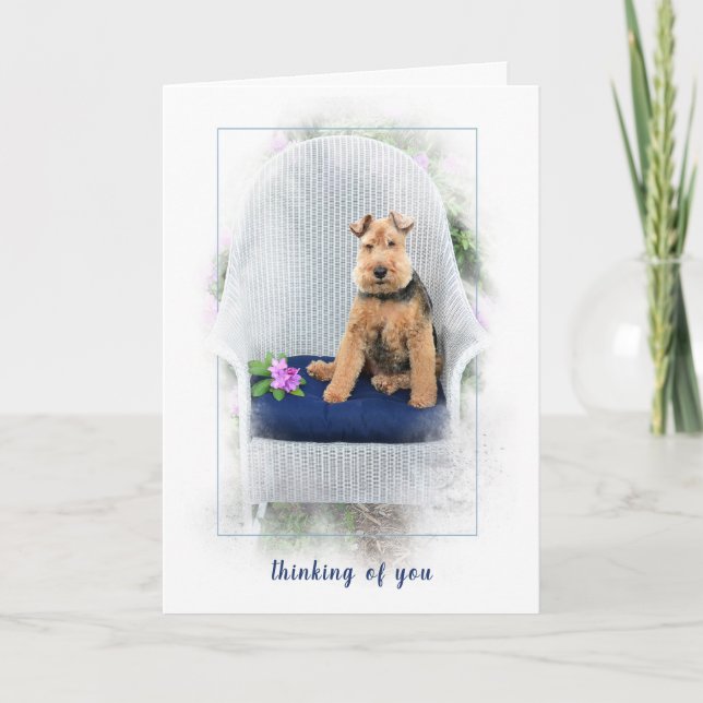 Welsh Terrier tänker på dig Kort (Framsida)