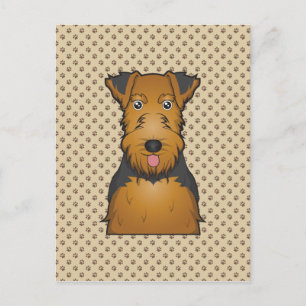 Welsh Terrier Tecknad Vykort