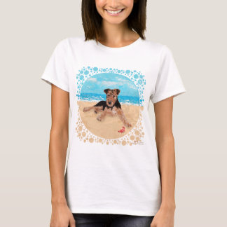 Welsh Terrier Valp i Beach T Shirt