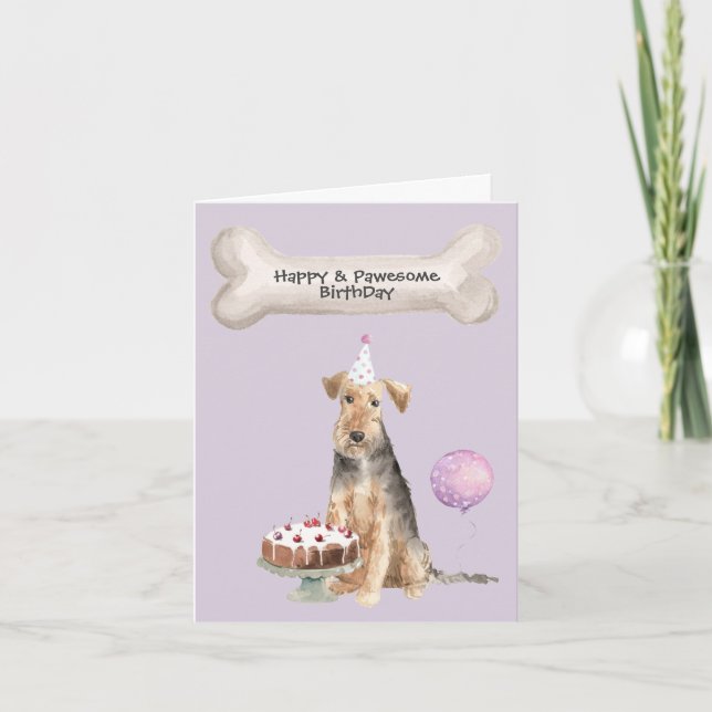 Welsh Terrier-valpen Hund Party lycklig fantastisk Helgkort (Framsida)