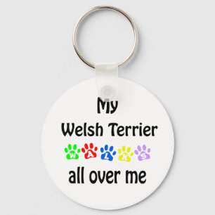 Welsh Terrier Walks Design Nyckelring