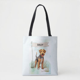 Welsh Terrier Watercolor Personalized Dog Tygkasse