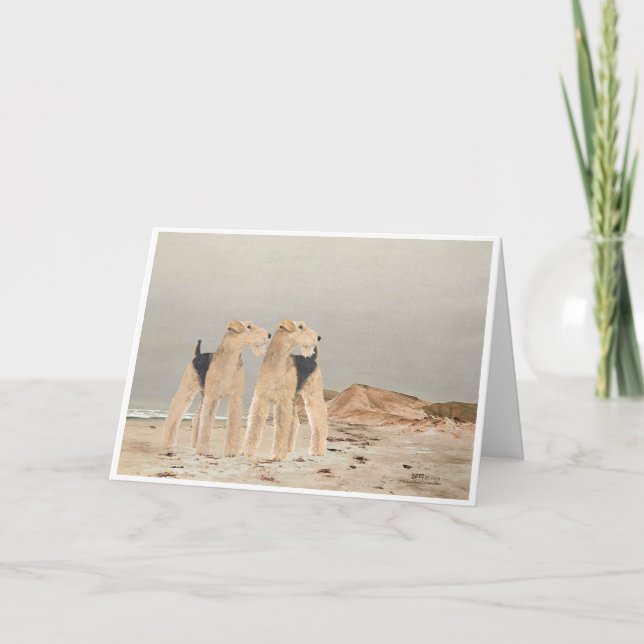 Welsh Terriers vid havet Kort (Framsida)