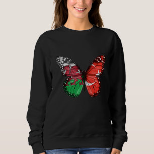 Welsh Turkisk Flagga Butterfly T Shirt