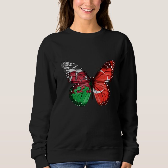 Welsh Turkisk Flagga Butterfly T Shirt (Framsida)
