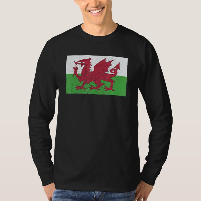 Welsh Wales Flag Pride Welsh Flag T Shirt (Framsida)