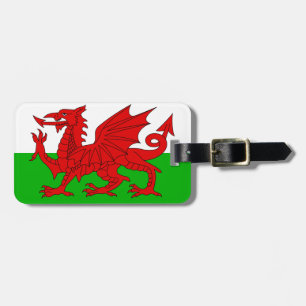 Welsh/Wales Flagga - Cymru High Quality Image Bagagebricka