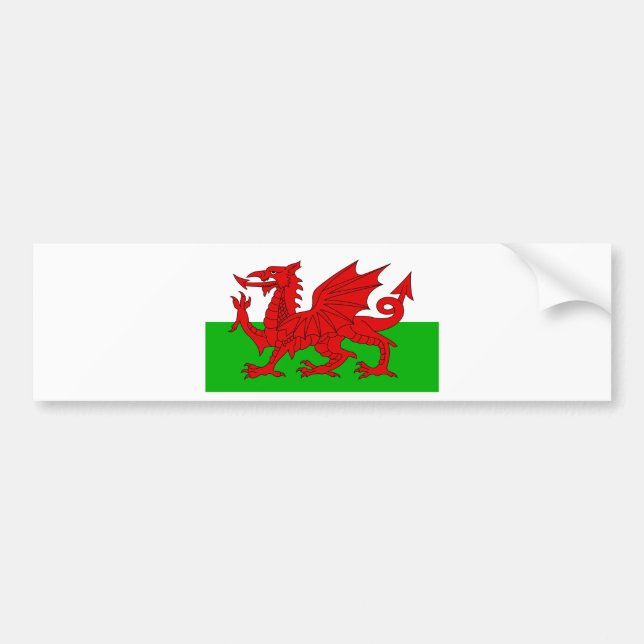 Welsh/Wales Flagga - Cymru High Quality Image Bildekal (Framsidan)