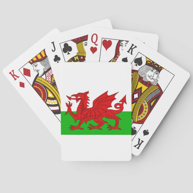 Welsh/Wales Flagga - Cymru High Quality Image Casinokort (Baksidan)