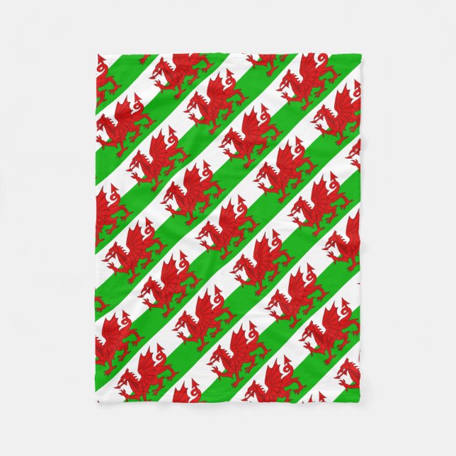 Welsh/Wales Flagga - Cymru High Quality Image Fleecefilt (Framsidan)