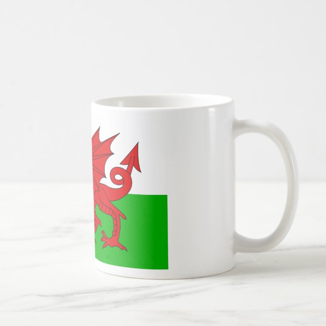 Welsh/Wales Flagga - Cymru High Quality Image Kaffemugg (Höger)