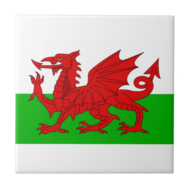 Welsh/Wales Flagga - Cymru High Quality Image Kakelplatta (Framsidan)